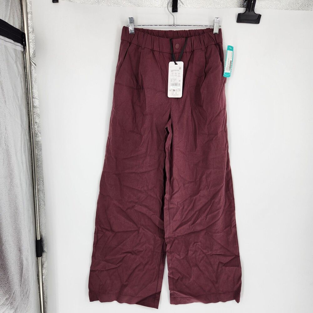 Varley Women's Isobel XS Burgundy‎ Wide Leg Pants 29.5" Inseam NWT